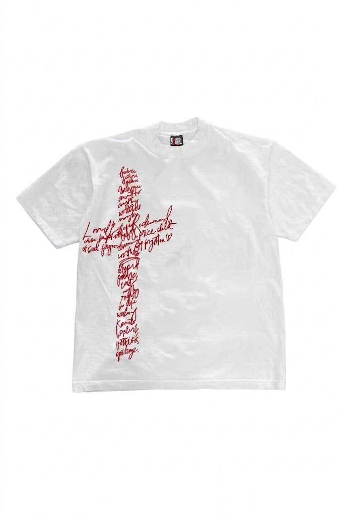 クロスグラフィックコットンTシャツ