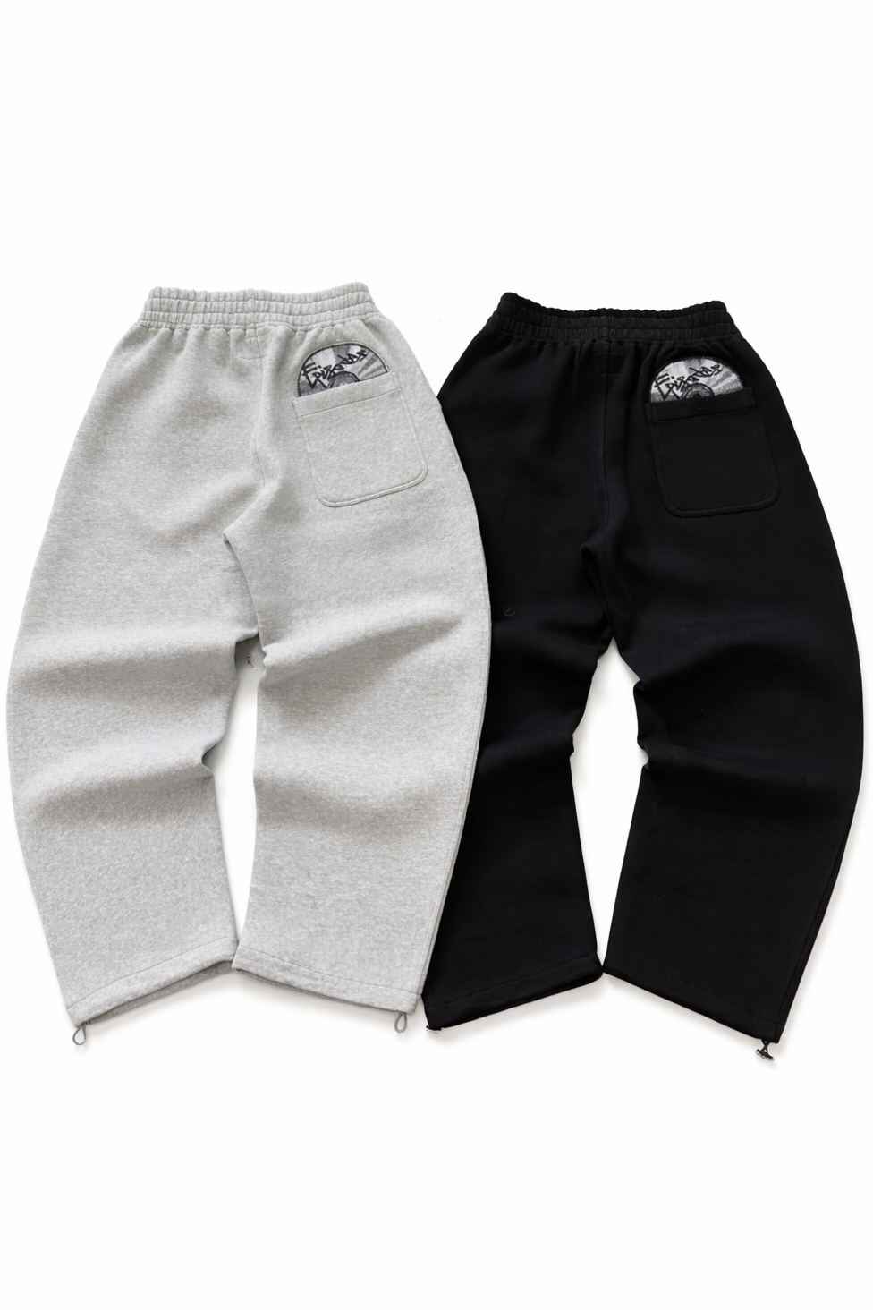 レトロバギースウェットパンツ - ブラック＆グレー