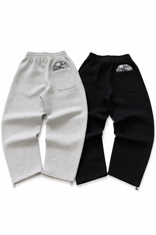 Retro Baggy Sweatpants - black and grey