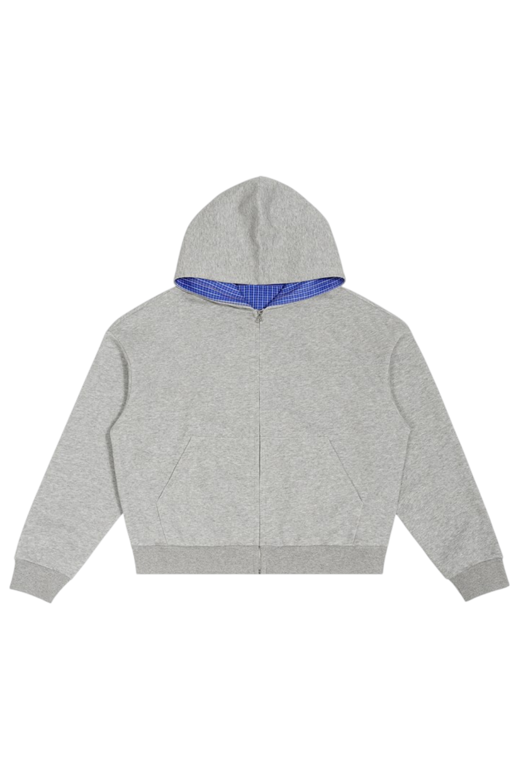 Plaid Boxy Zip Hoodie