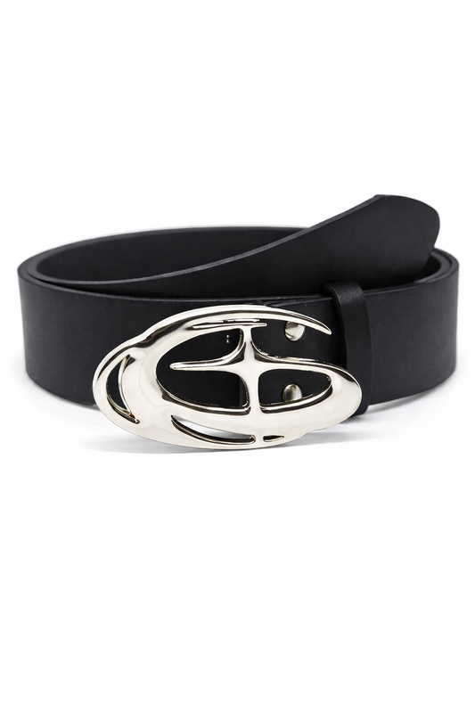 Leather Belt with Silver Buckle