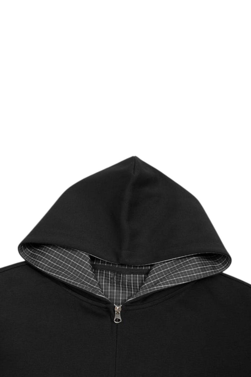 Plaid Boxy Zip Hoodie